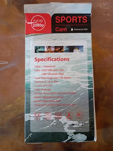 1080p Sports Cam Waterproof up to 30 meters