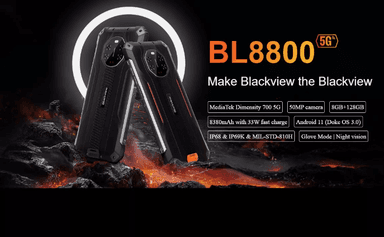 Blackview BL8800 Pro - 128 GB - Black/Orange (Unlocked)